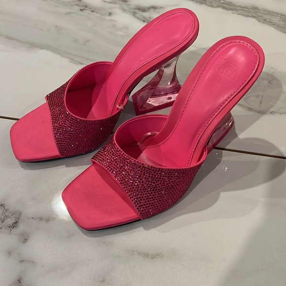 Zara Shoes Zara Heeled Methacrylate Sandals Poshmark